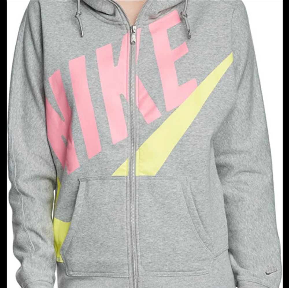 EUC NIKE swoosh logo zip up hoodie